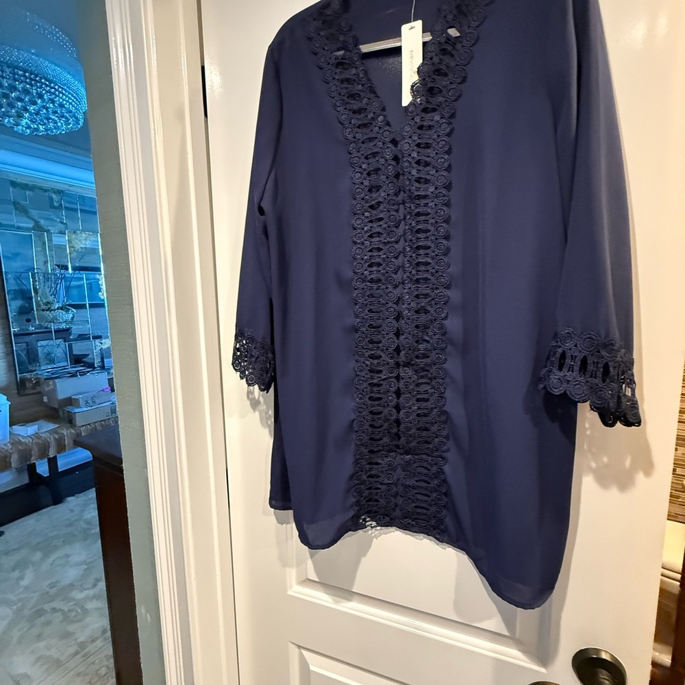 Elegant Navy Swim Coverup